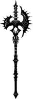 AI generated Silhouette mace weapon in mmorpg game black color only vector