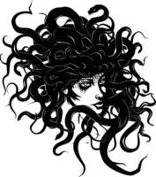 AI generated Silhouette Medusa the Mythical Creature With Hair of Snake vector