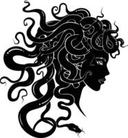 ai generado silueta medusa el mítico criatura con pelo de serpiente vector