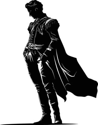 AI generated Silhouette matador black color only full body