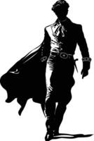 AI generated Silhouette matador black color only full body vector