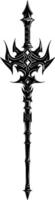 AI generated Silhouette mace weapon in mmorpg game black color only vector