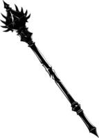 AI generated Silhouette mace weapon in mmorpg game black color only vector