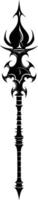 AI generated Silhouette mace weapon in mmorpg game black color only vector