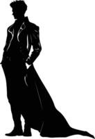 AI generated Silhouette matador black color only full body vector