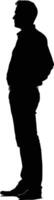 AI generated Silhouette man simply design black color only vector