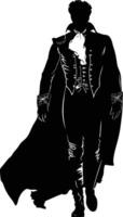 AI generated Silhouette matador black color only full body vector