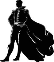 AI generated Silhouette matador black color only full body vector