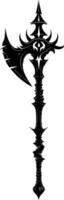 AI generated Silhouette mace weapon in mmorpg game black color only vector