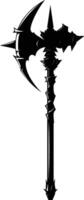 AI generated Silhouette mace weapon in mmorpg game black color only vector