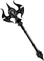 AI generated Silhouette mace weapon in mmorpg game black color only vector