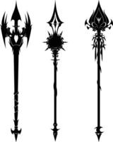 AI generated Silhouette mace weapon in mmorpg game black color only vector