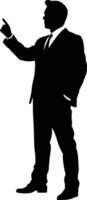 AI generated Silhouette Business Man Making black color only vector