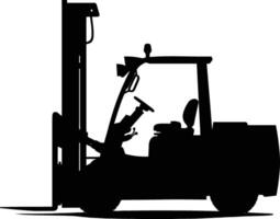 AI generated Silhouette forklift industrial equipment black color only full vector