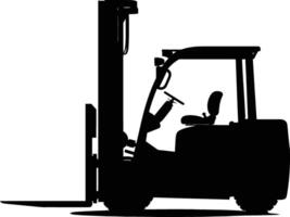 AI generated Silhouette forklift industrial equipment black color only full vector