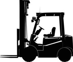 AI generated Silhouette forklift industrial equipment black color only full vector