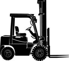 AI generated Silhouette forklift industrial equipment black color only full vector