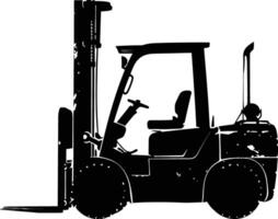 AI generated Silhouette forklift industrial equipment black color only full vector