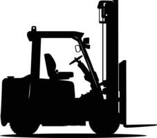 AI generated Silhouette forklift industrial equipment black color only full vector