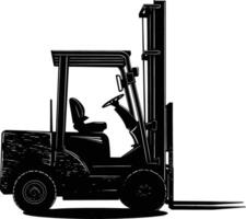 AI generated Silhouette forklift industrial equipment black color only full vector