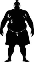 AI generated Silhouette Japanese sumo athlete black color only vector