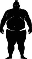 ai generado silueta japonés sumo atleta negro color solamente vector