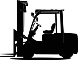 AI generated Silhouette forklift industrial equipment black color only full vector