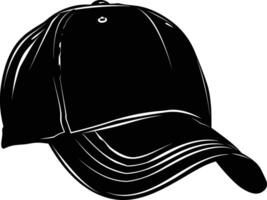 AI generated Silhouette baseball hat black color only vector