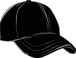 AI generated Silhouette baseball hat black color only vector