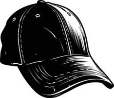 AI generated Silhouette baseball hat black color only vector