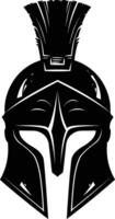 AI generated Silhouette Ancient Greek Helmet black color only vector