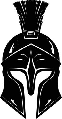 AI generated Silhouette Ancient Greek Helmet black color only
