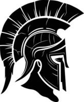 AI generated Silhouette Ancient Greek Helmet black color only vector