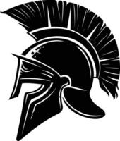 AI generated Silhouette Ancient Greek Helmet black color only vector