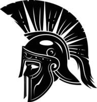 AI generated Silhouette Ancient Greek Helmet black color only vector