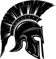 AI generated Silhouette Ancient Greek Helmet black color only vector