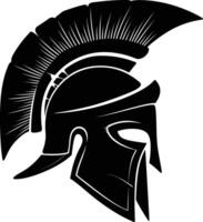 AI generated Silhouette Ancient Greek Helmet black color only vector