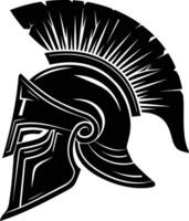 AI generated Silhouette Ancient Greek Helmet black color only vector