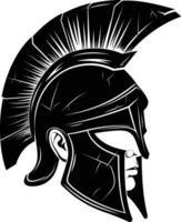 AI generated Silhouette Ancient Greek Helmet black color only vector