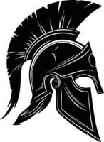 AI generated Silhouette Ancient Greek Helmet black color only vector