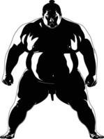 ai generado silueta japonés sumo atleta negro color solamente vector