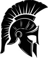 AI generated Silhouette Ancient Greek Helmet black color only vector