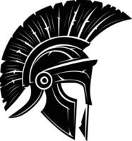 AI generated Silhouette Ancient Greek Helmet black color only vector