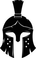 AI generated Silhouette Ancient Greek Helmet black color only vector