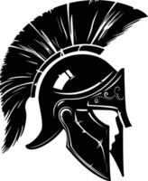 AI generated Silhouette Ancient Greek Helmet black color only vector