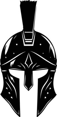 AI generated Silhouette Ancient Greek Helmet black color only