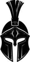 AI generated Silhouette Ancient Greek Helmet black color only vector