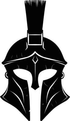 AI generated Silhouette Ancient Greek Helmet black color only