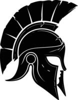 AI generated Silhouette Ancient Greek Helmet black color only vector