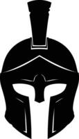 AI generated Silhouette Ancient Greek Helmet black color only vector